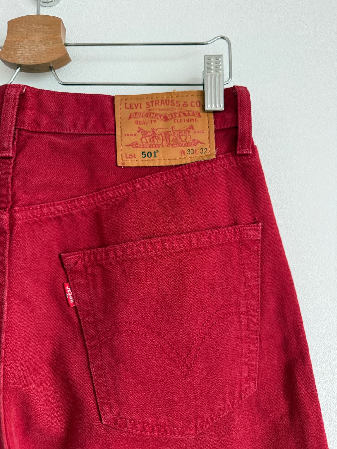 올드 리바이스(Levi's) 501 레드 데님팬츠 상품이미지6