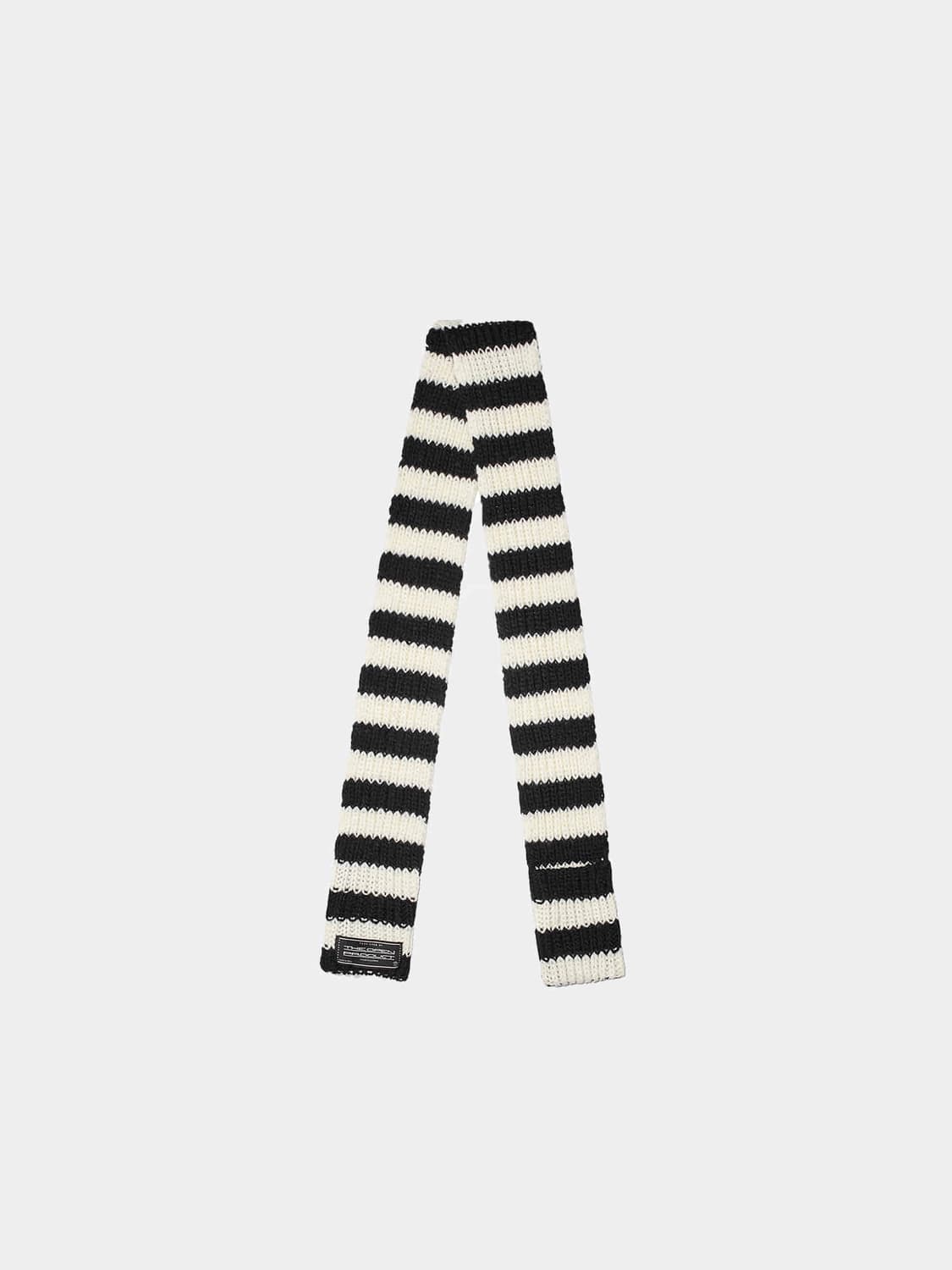 택O) 더오픈프로덕트 스트라이프 포켓 스카프 블랙 아이보리 상품이미지6