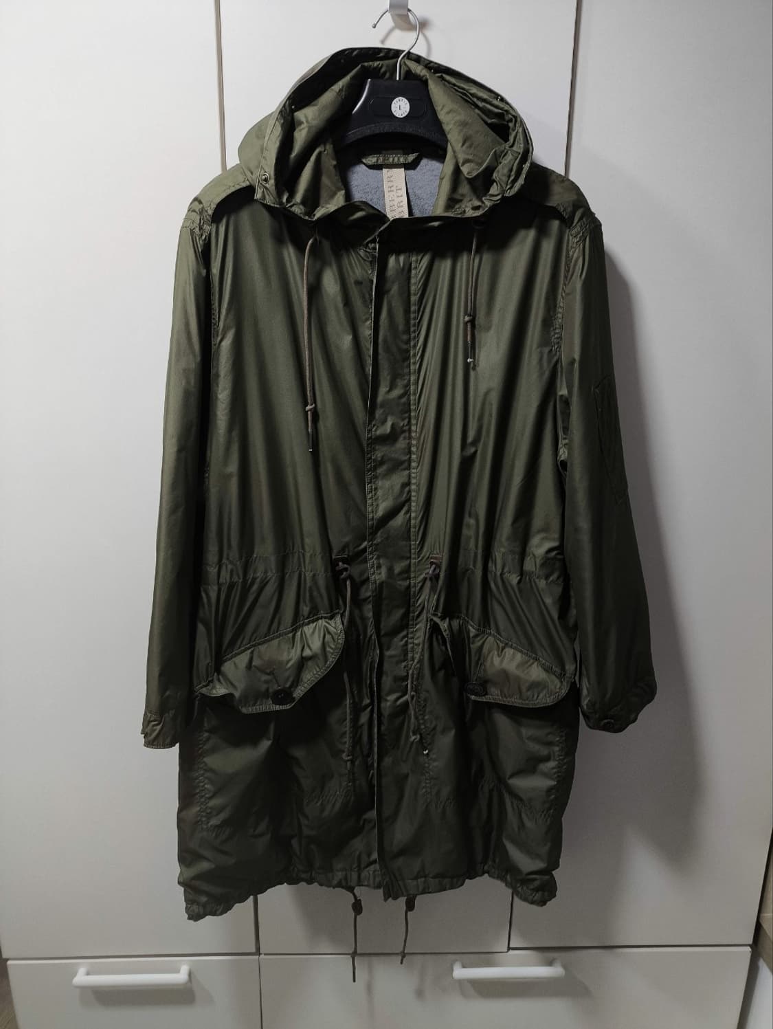 L 버버리 나일론 스트링 후드 야상 모즈코트 카키 상품이미지1