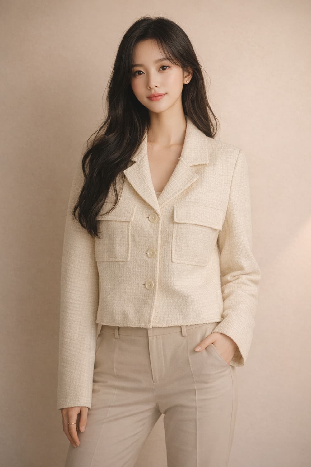 윈섬(WINSOME) 크롭 트위드 포켓 자켓 상품이미지1