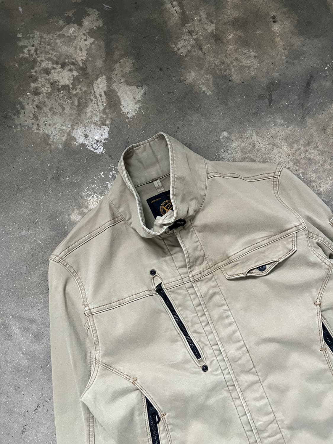 Vintage 베이지 카키 유틸리티 하이넥 코튼 자켓  상품이미지2