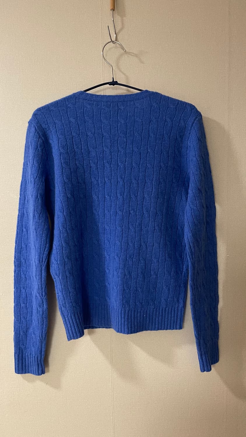 폴로 랄프로렌 100%램스울 케이블 브이넥 니트 블루 M 상품이미지10