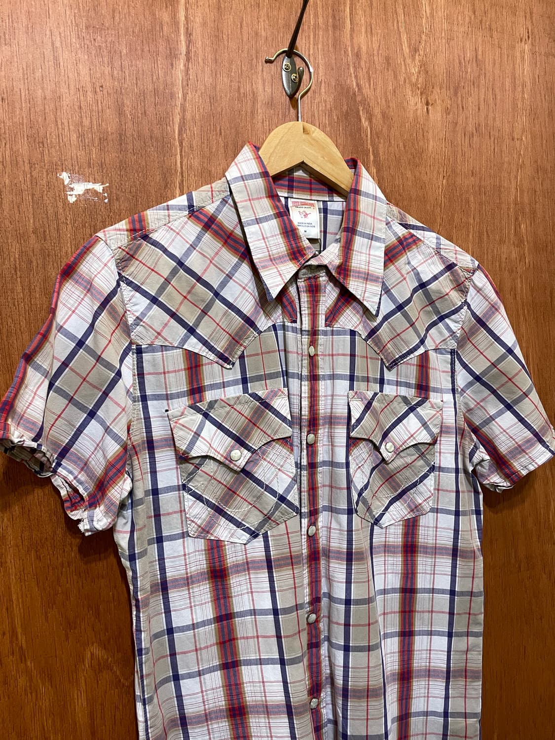 (M) True Religion 트루 릴리젼 체크 웨스턴 반팔 셔츠 상품이미지2