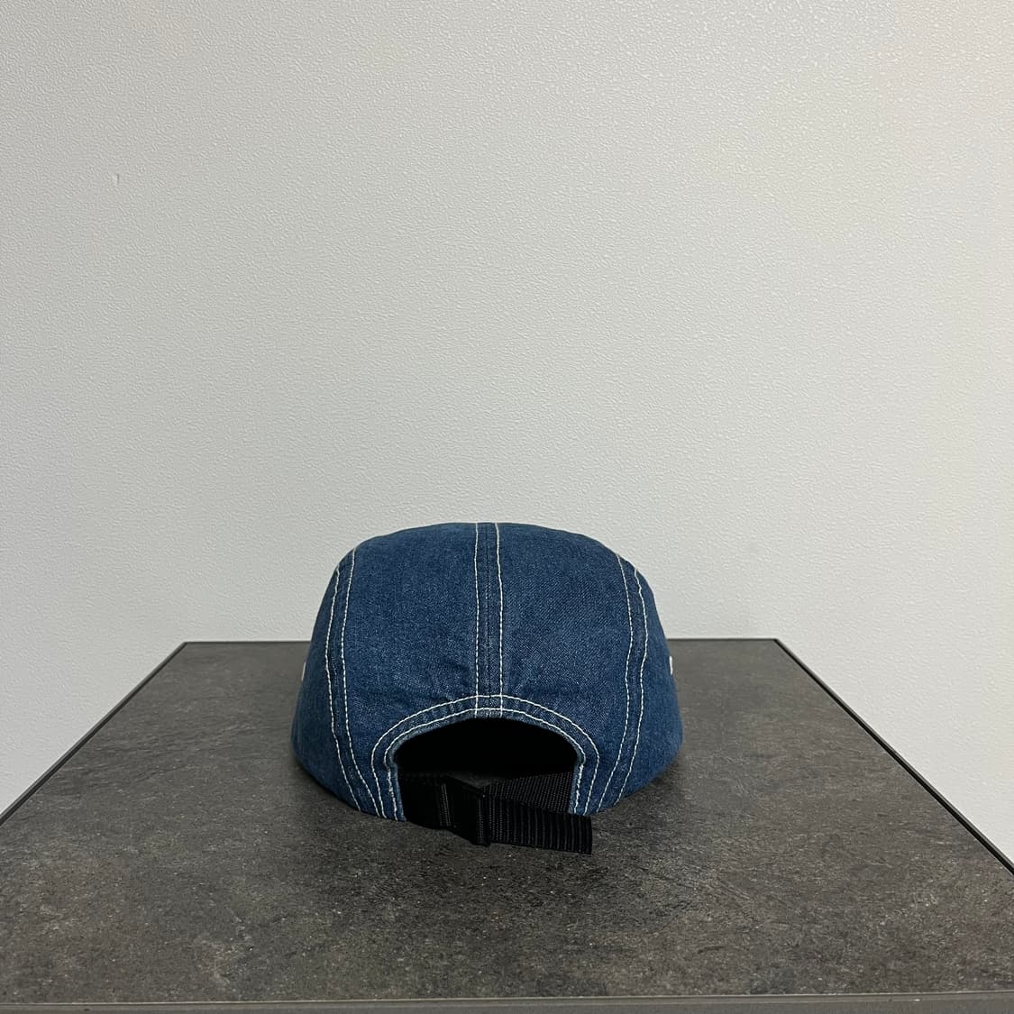 슈프림 스티치 워시드 데님 레드 박스로고 캠프캡 모자 상품이미지4