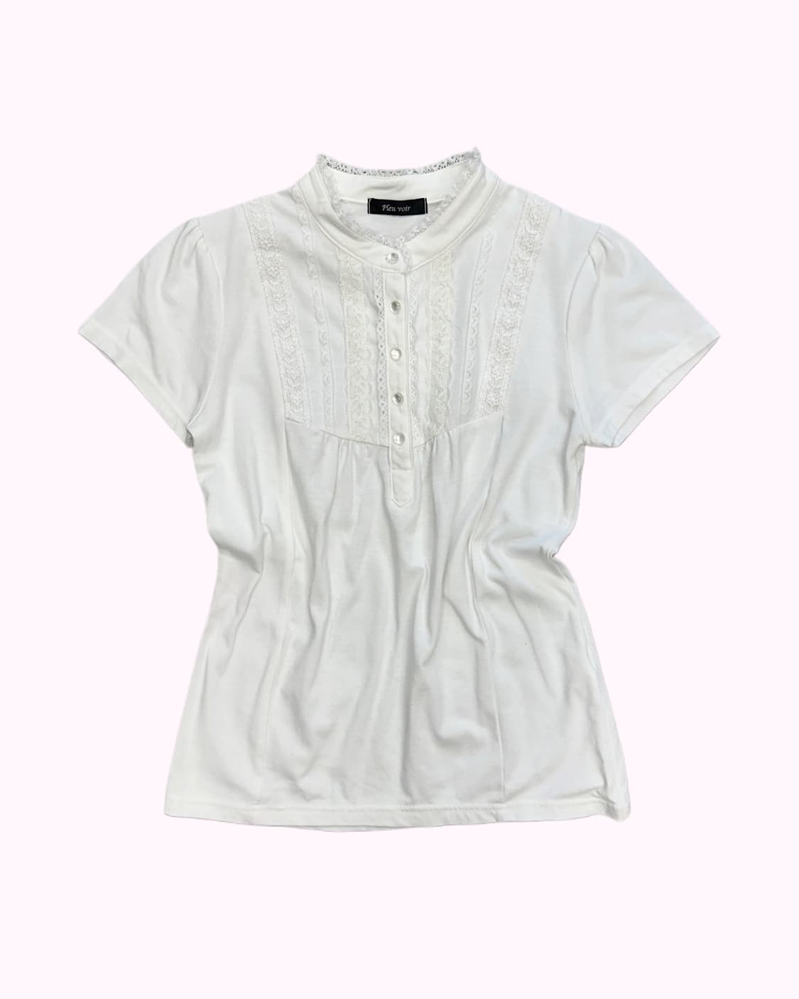 white lace button t-shirt 상품이미지1