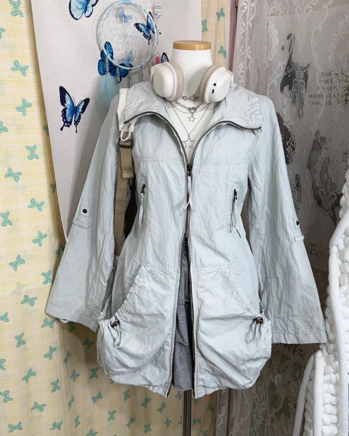 아이스 블루 투웨이 집업 자켓 상품이미지1