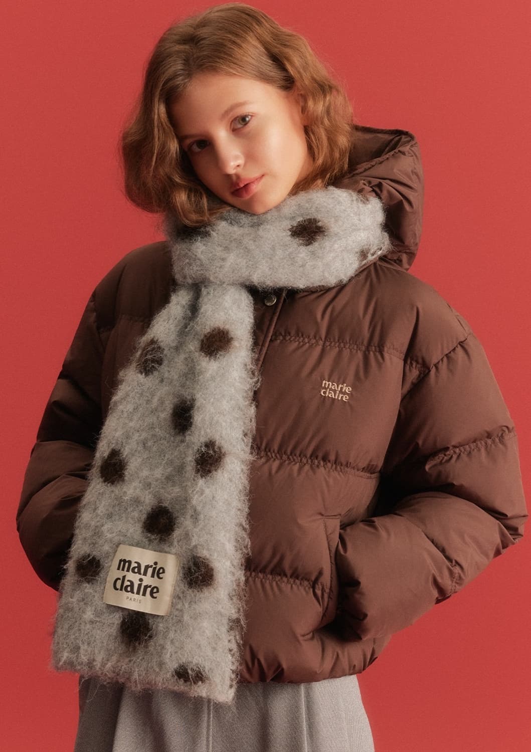 마리끌레르 도트 리버시블 울 머플러 상품이미지1