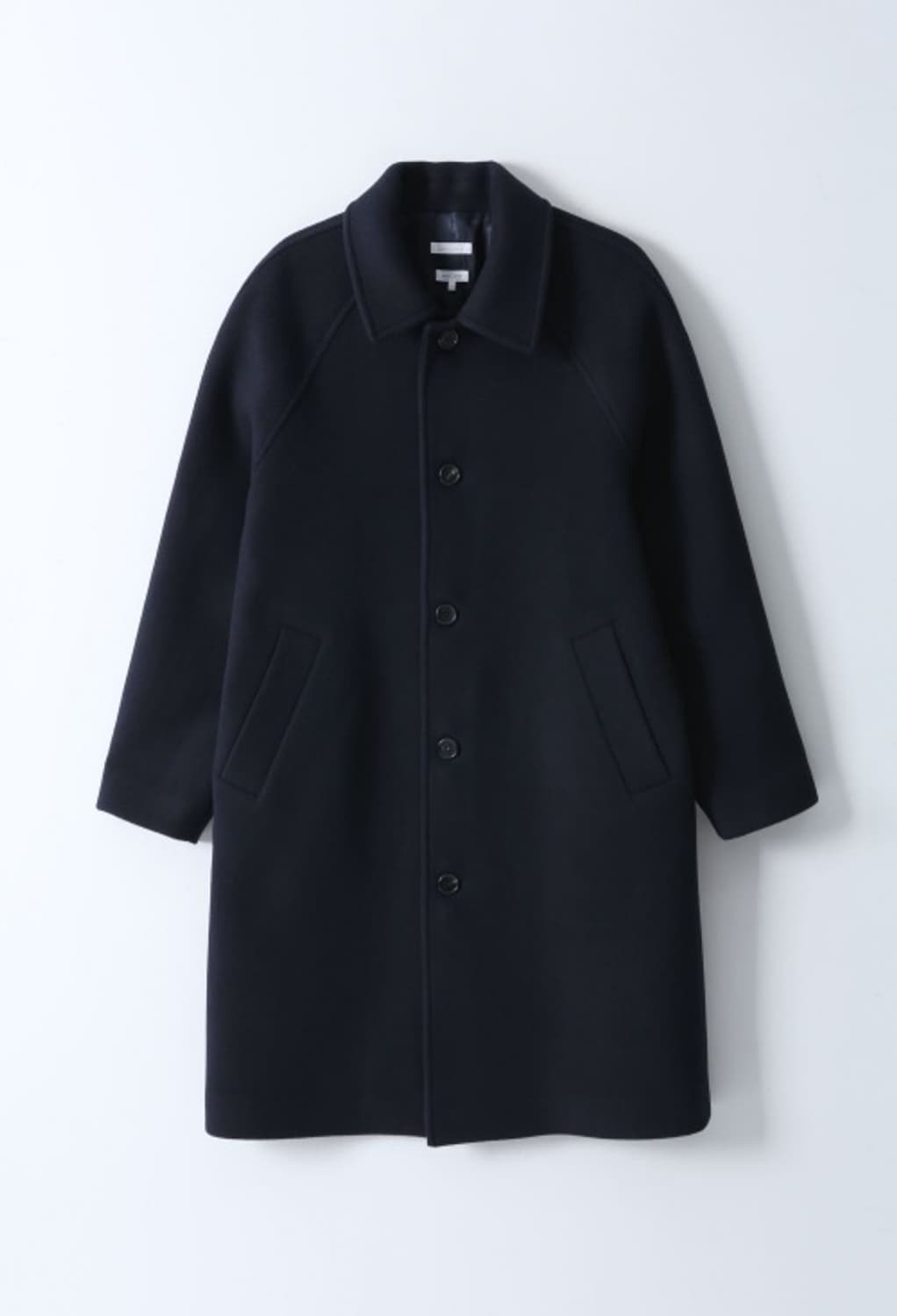 우드비 울 모사 레더 트림 코트 네이비색상 2사이즈 상품이미지6