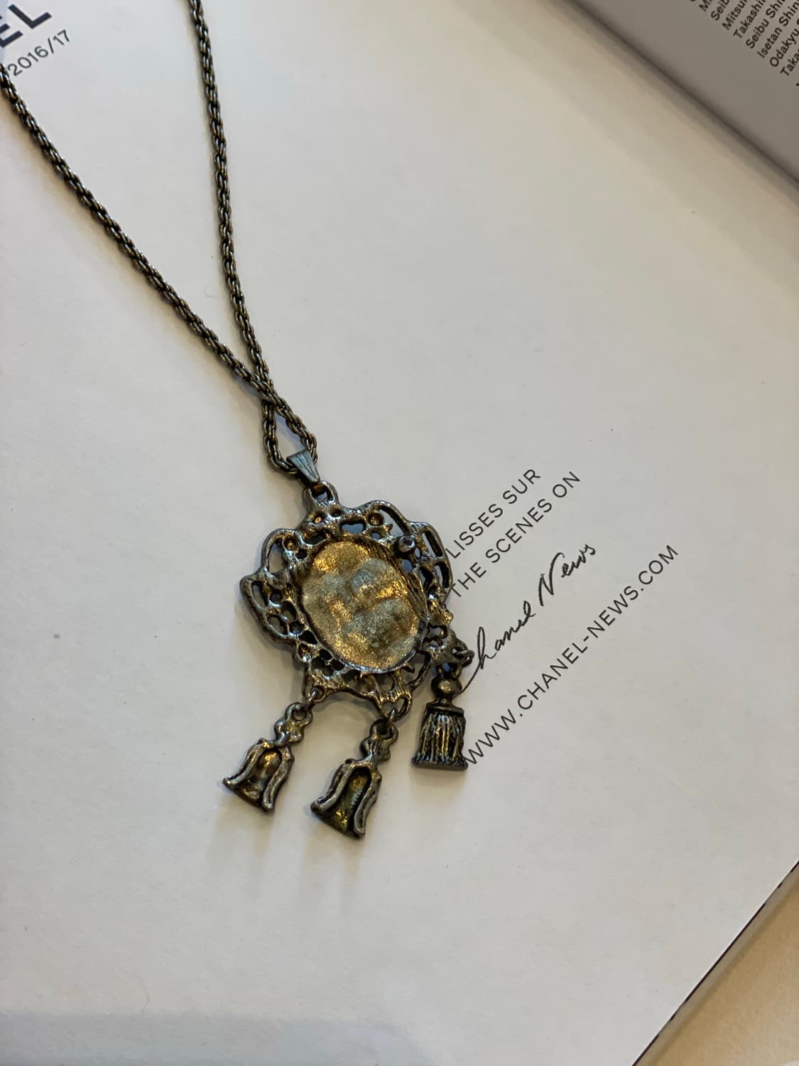 플라워패턴 앤틱 드롭 목걸이 상품이미지10