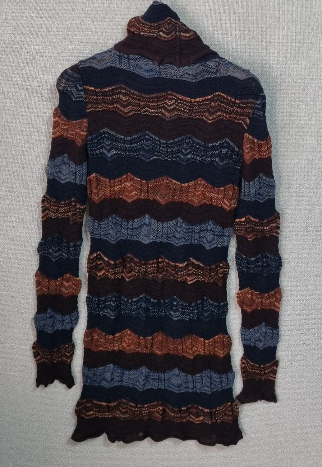 XS (44) 미쏘니 멀티컬러 울혼방 목폴라 니트 상품이미지2