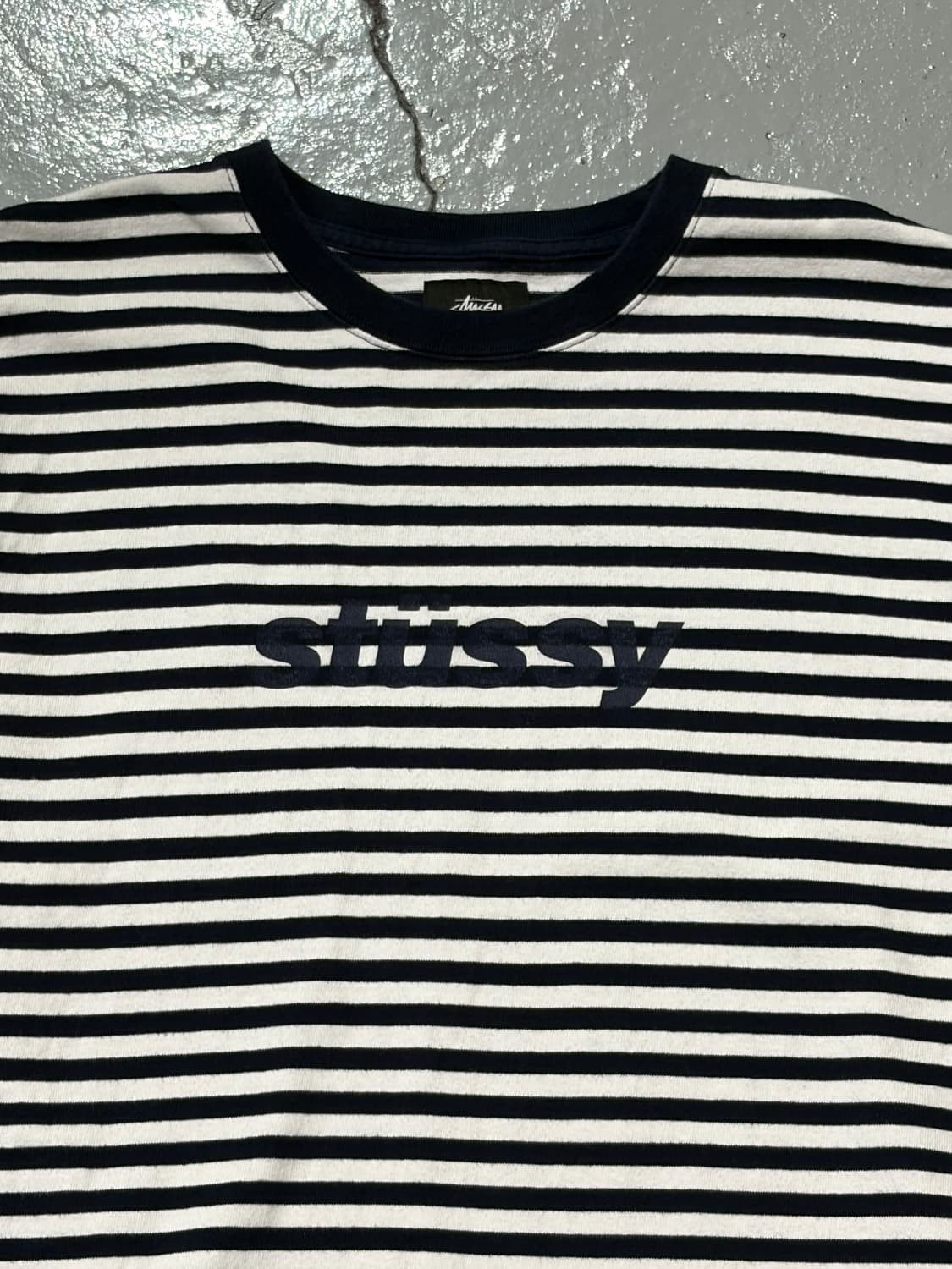 스투시(Stussy) 네이비,화이트 스트라이프 반팔 상품이미지2