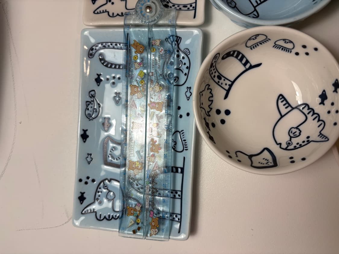 바다 아쿠아리움 그릇 세트 산리오 리락쿠마 키티 인형 산엑스 상품이미지4