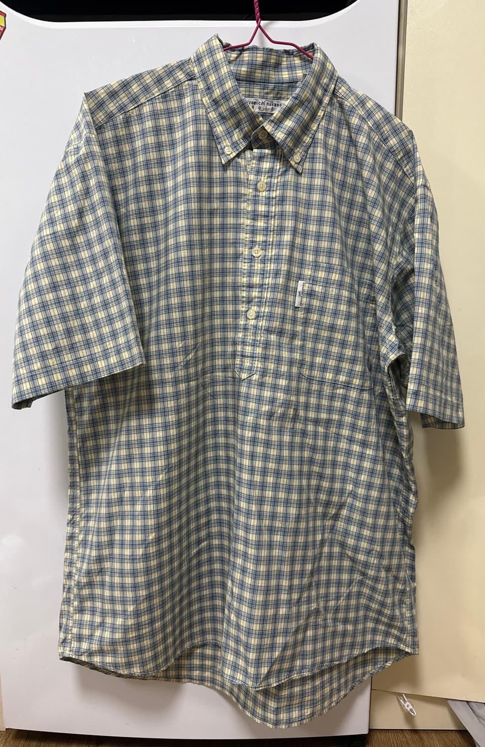 히로미치 나카노 체크 반팔 셔츠 상품이미지1