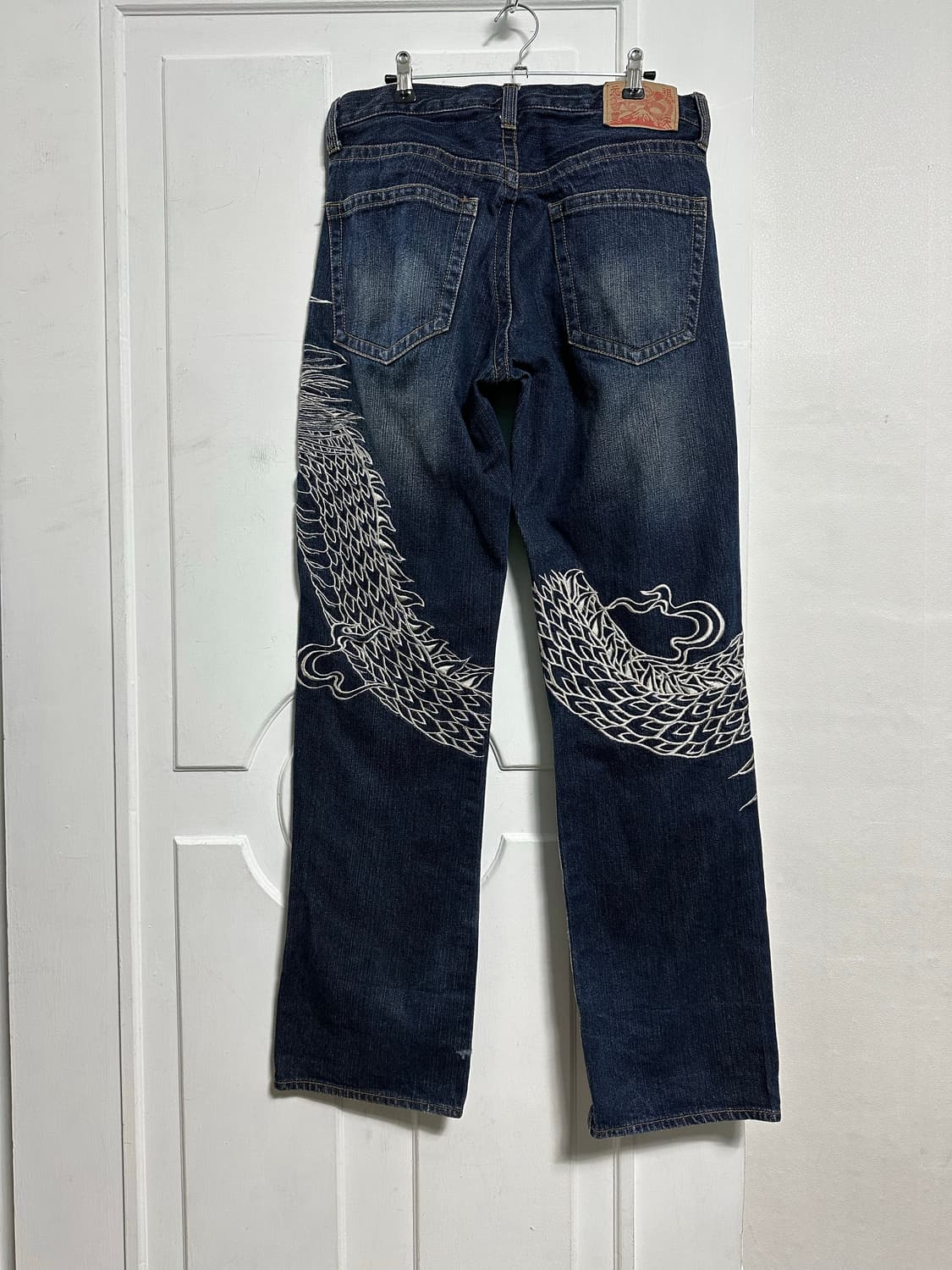 부덴쇼텐 용 자수 데님 팬츠 상품이미지2