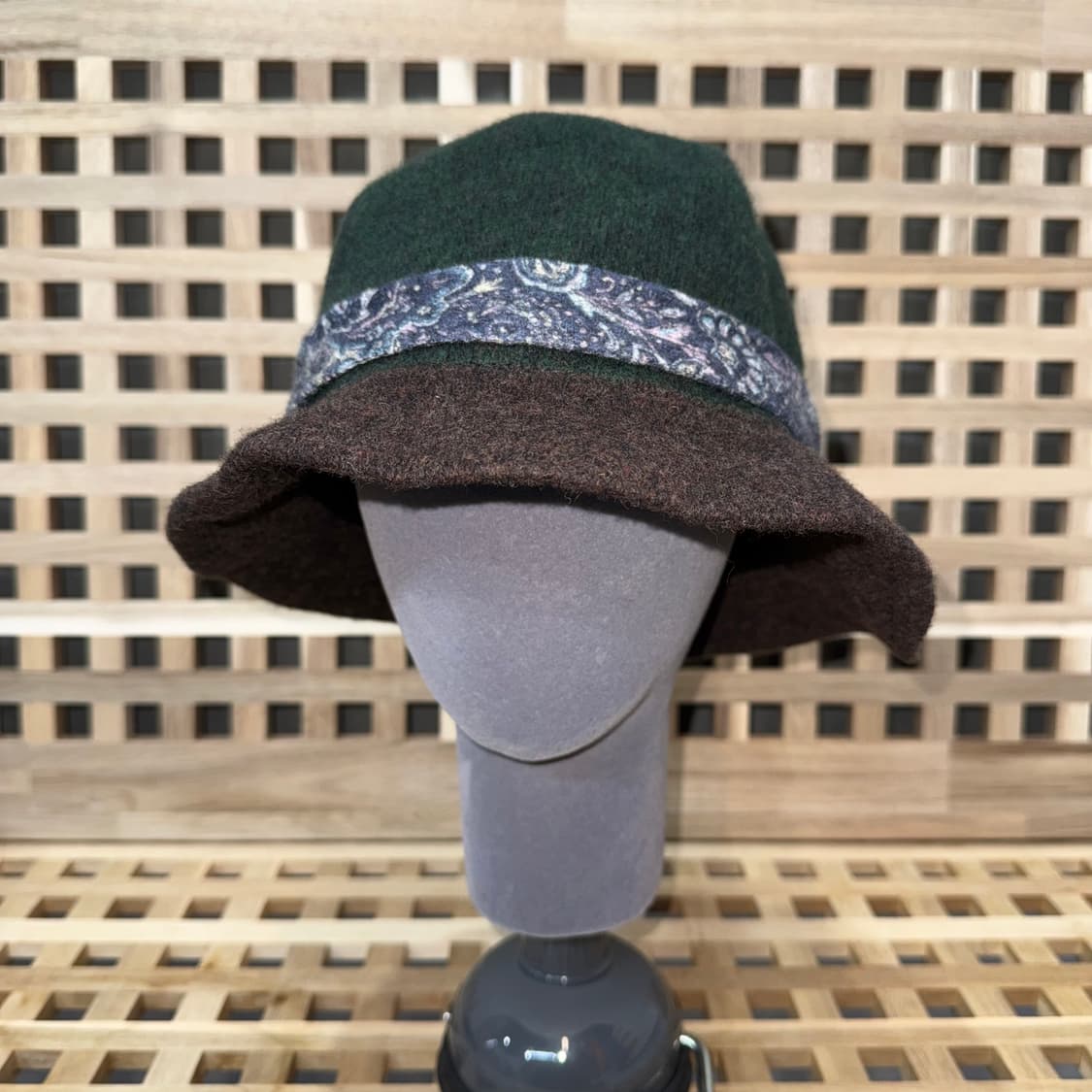 빈티지 울 패턴 벨 버킷햇 상품이미지1