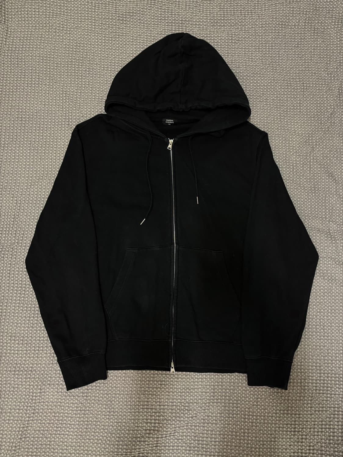 무신사스탠다드 후디드 스웨트 집업 블랙 3XL 상품이미지1