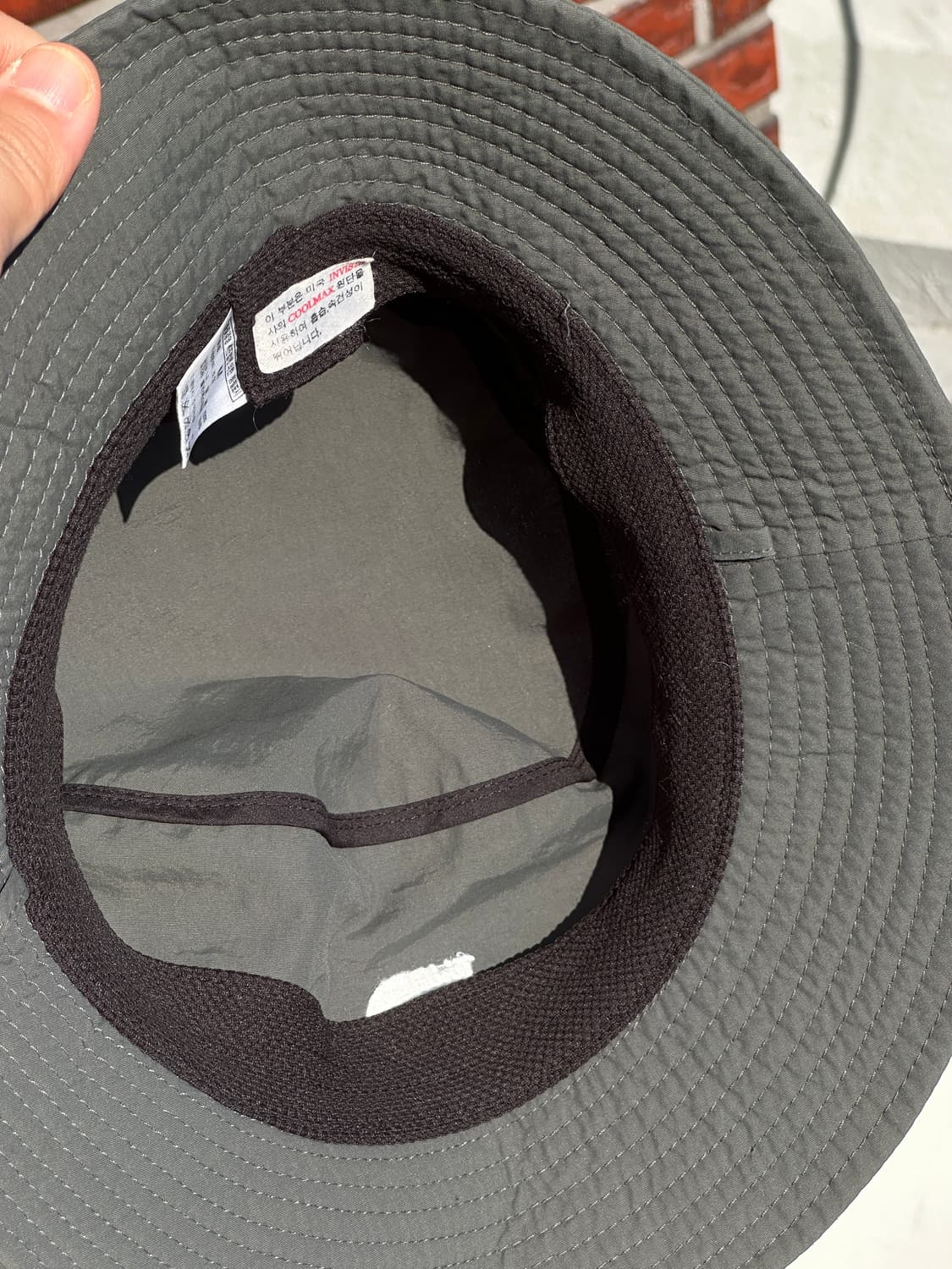 [M] 노스페이스 로고 그레이 버킷햇 모자 상품이미지5