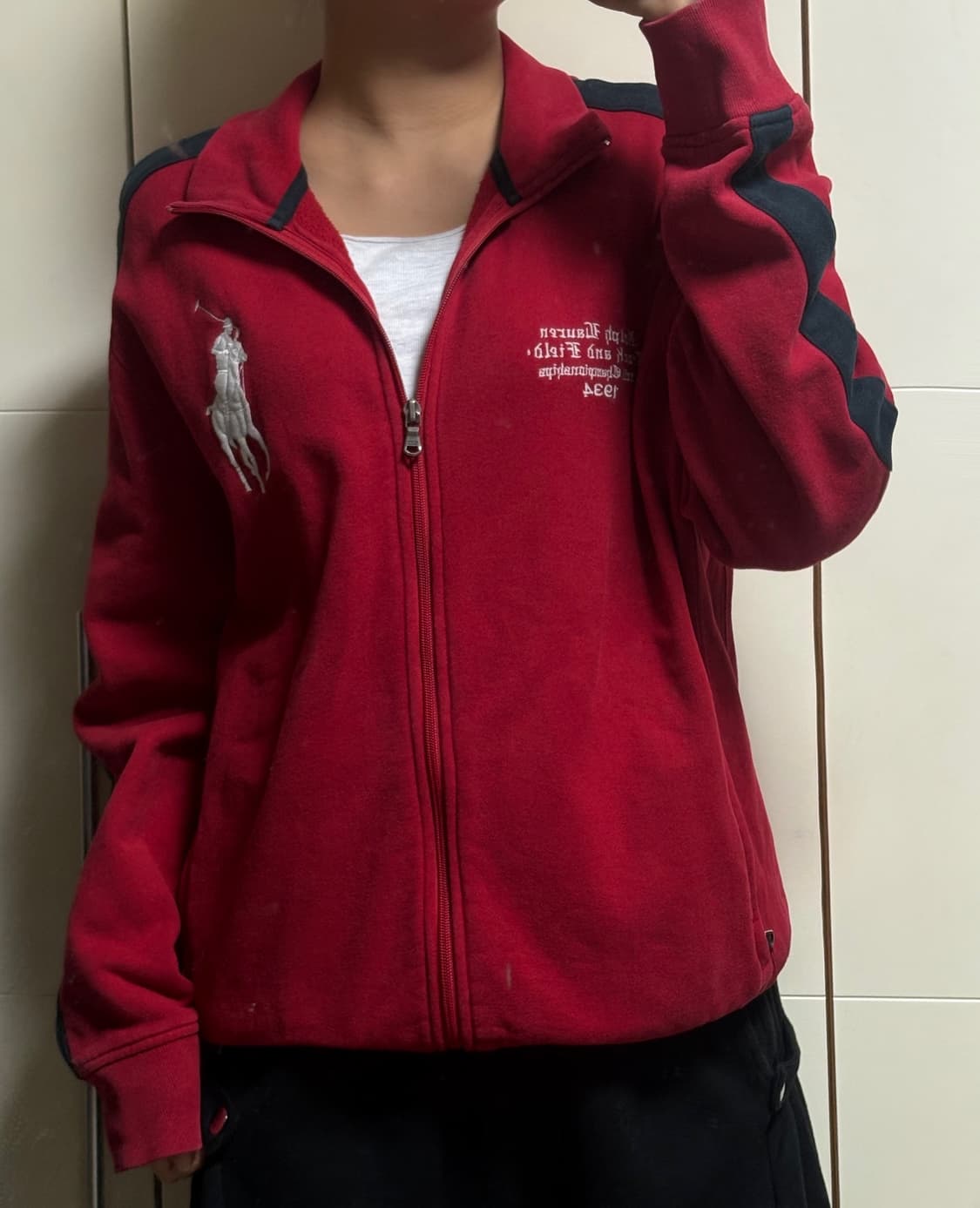 폴로랄프로렌 빅포니 버건디 져지 집업 상품이미지1