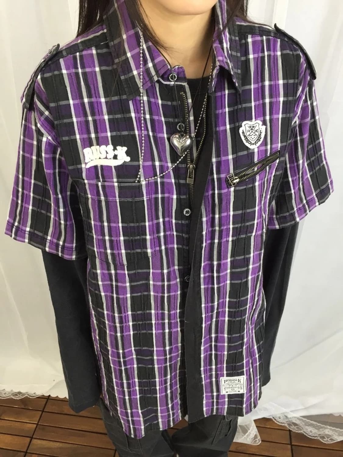 RUSS-K Purple Plaid Shirt 상품이미지4