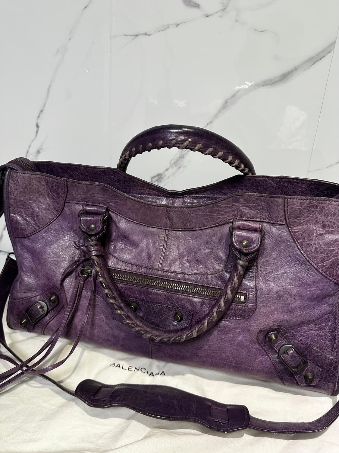 [A 정품] 발렌시아가 시티 모터백 파트타임 퍼플 상품이미지7
