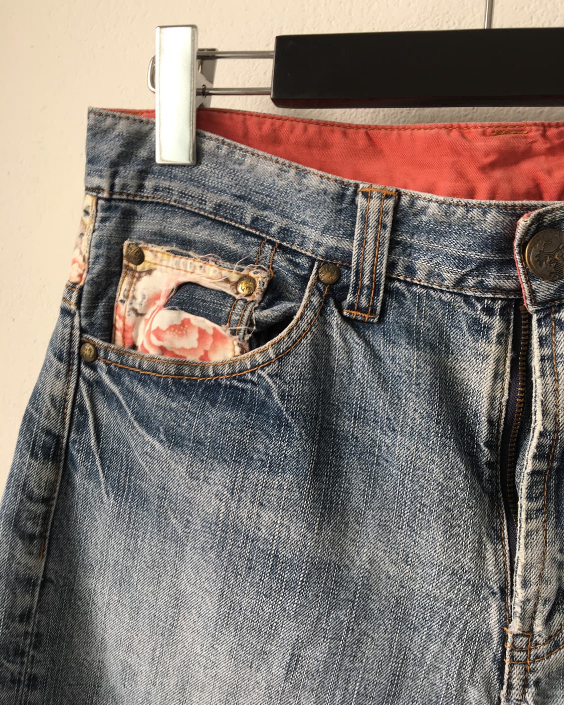 Oriental needle work denim half pants 상품이미지5