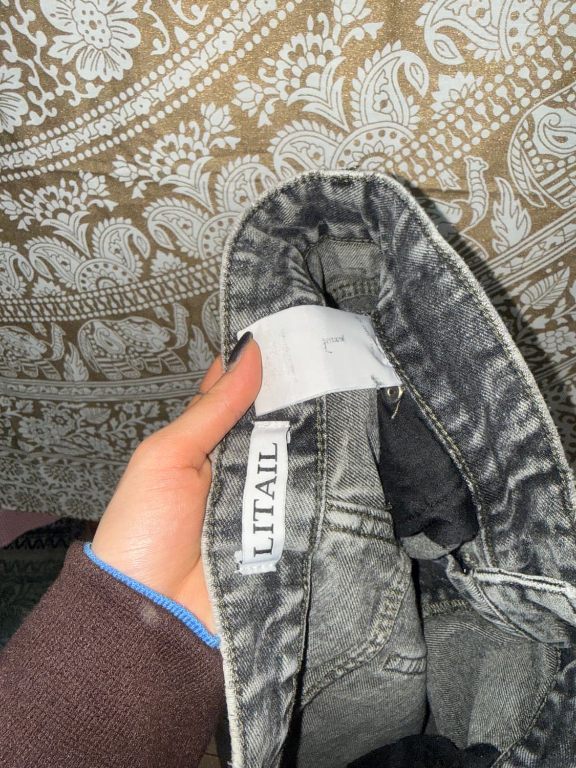 Litail 빈티지 더블니 흑청데님팬츠 상품이미지6