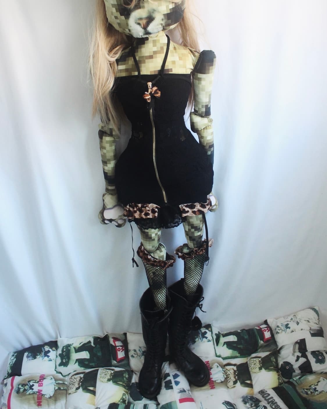 Leopard noir sheer lingerie set 상품이미지5