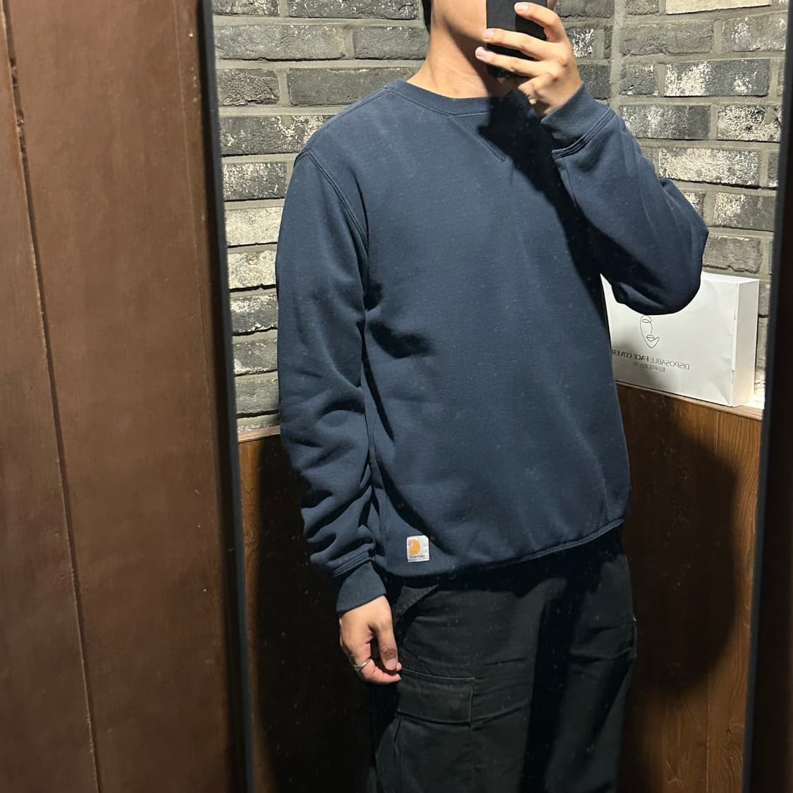M) 칼하트 스웻 맨투맨 네이비 오리지널핏 상품이미지8