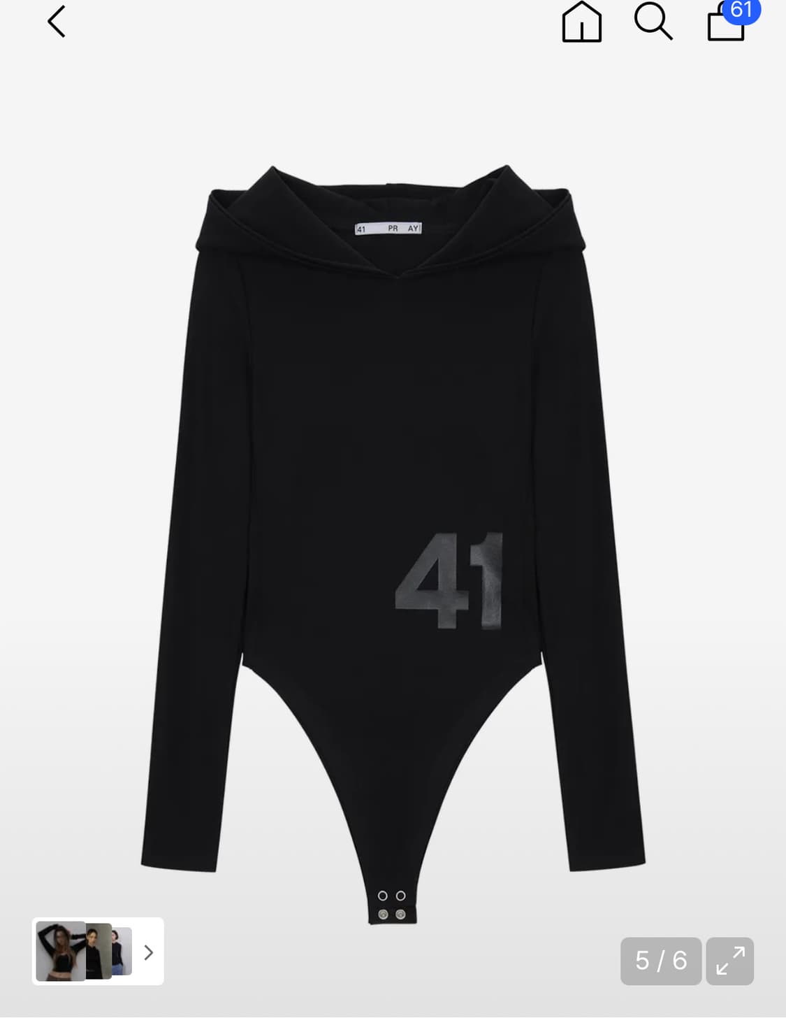 사일프레이 Hoodie Bodysuit / Black 상품이미지2
