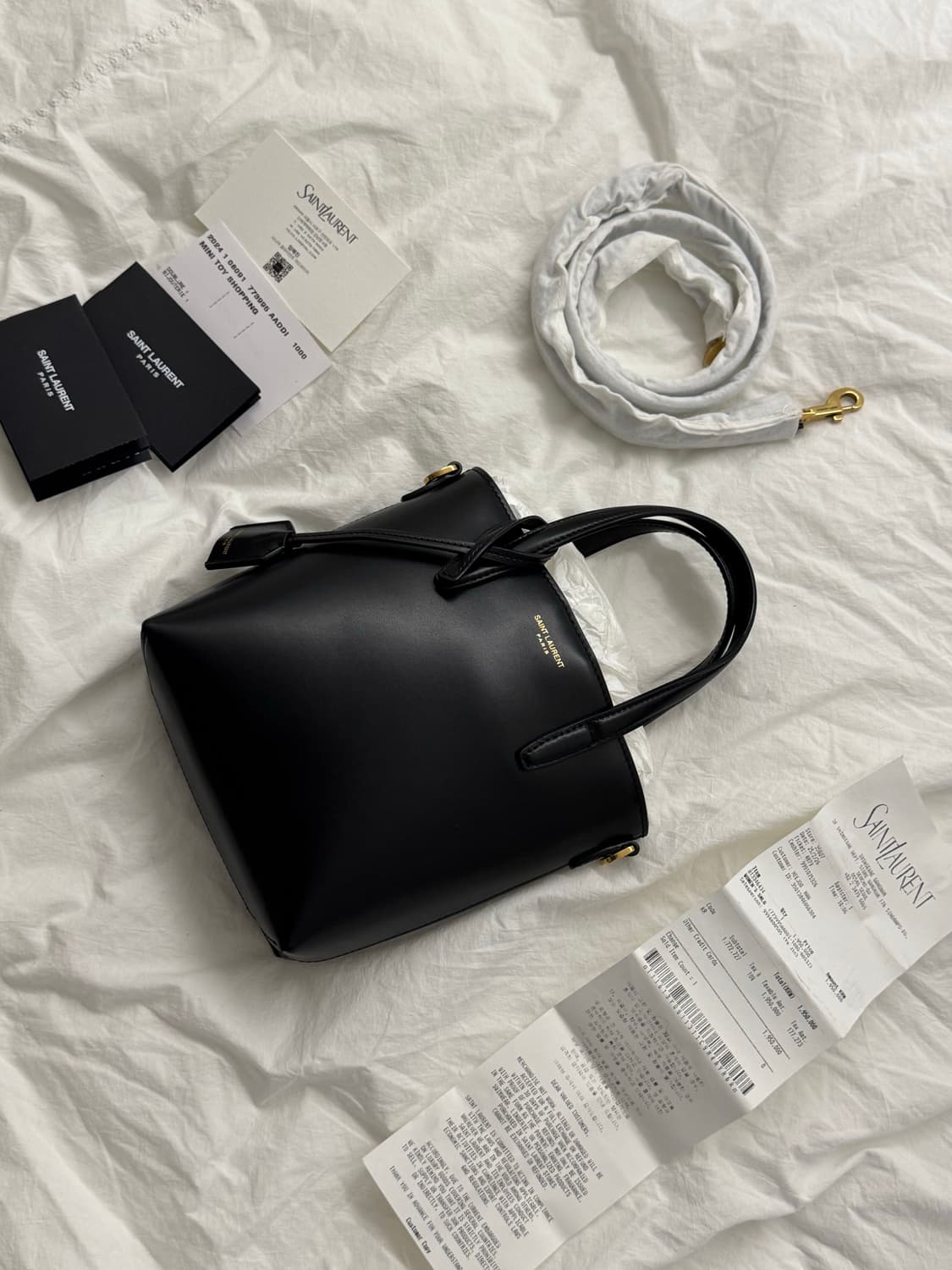 생로랑 박스 레더 미니 토이 쇼핑 블랙  상품이미지3