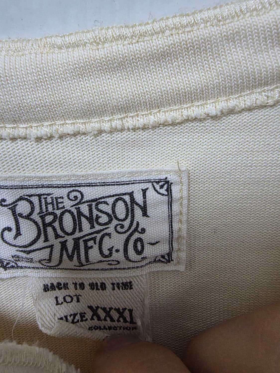 브론슨 헨리넥 티셔츠 긴팔 아이보리 3XL 사이즈 상품이미지2