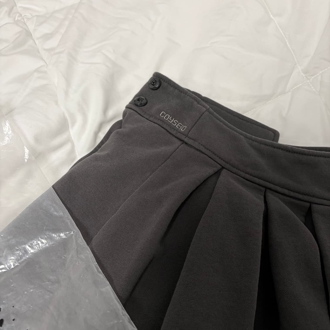 코이세이오 COZY SWEAT WRAP SKIRT-CHARCOAL 상품이미지3