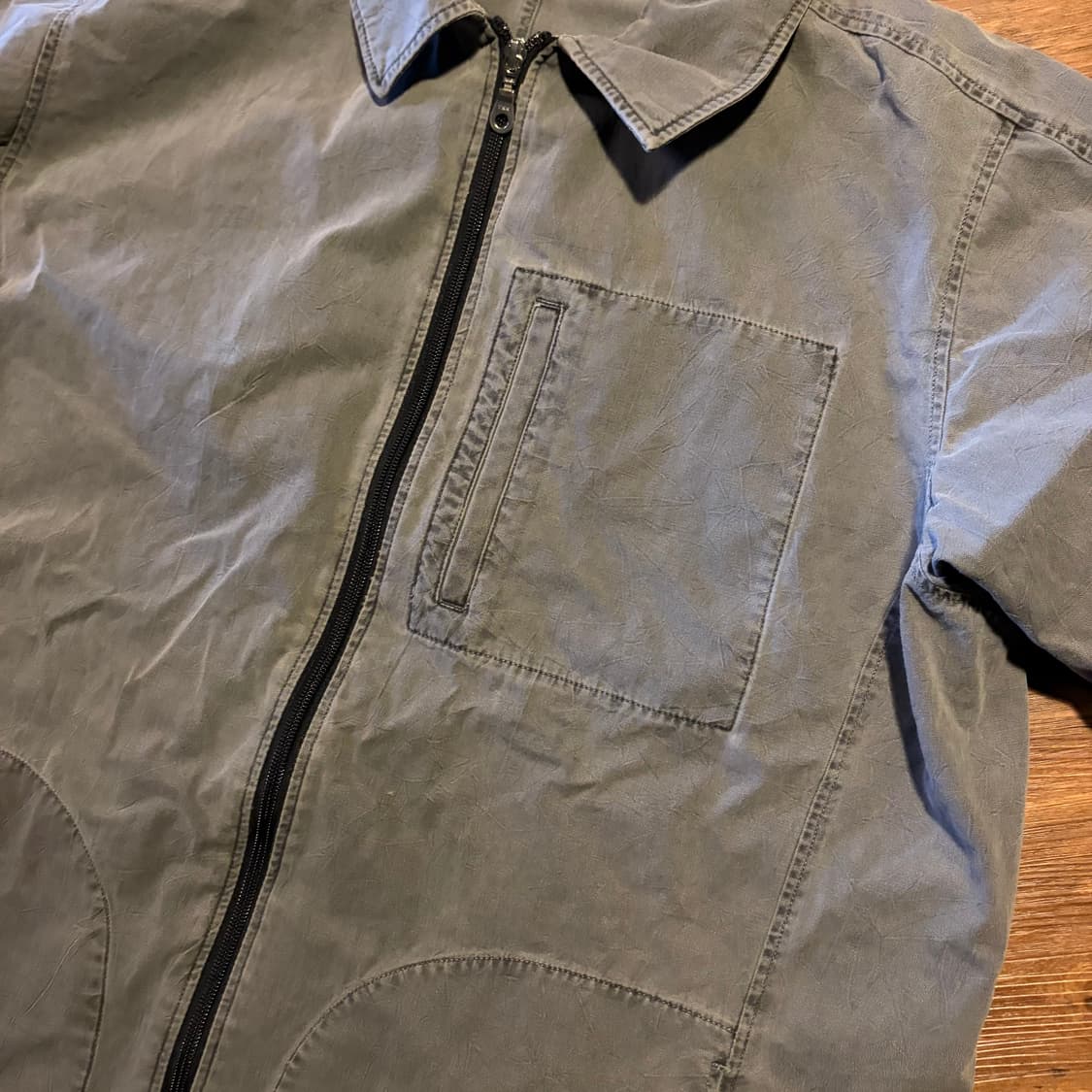 Evolution garment wash zip up half shirt 상품이미지5