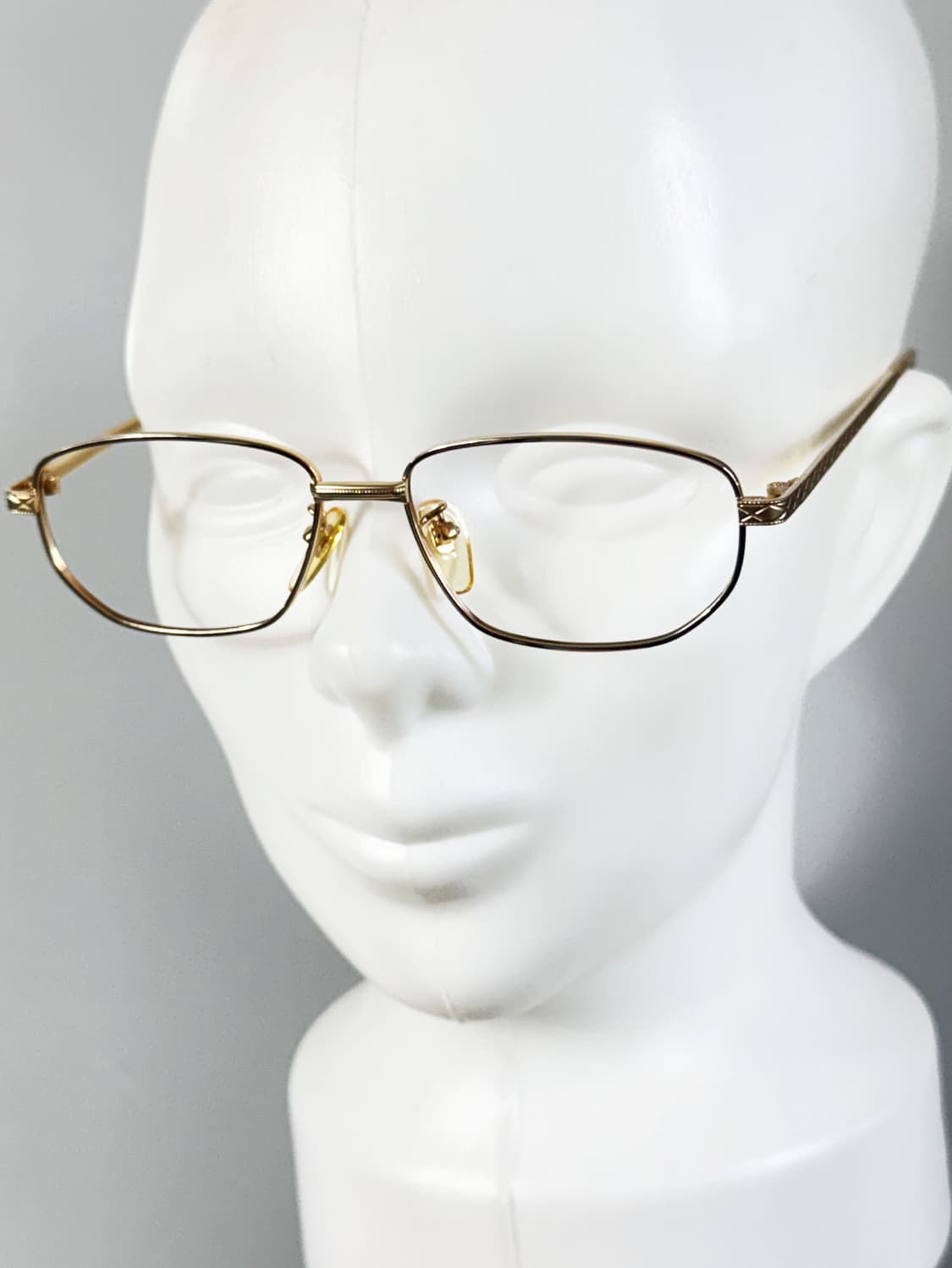 90s P.S.C FASHION 골드 메탈 슬림 스퀘어 빈티지 안경 상품이미지9