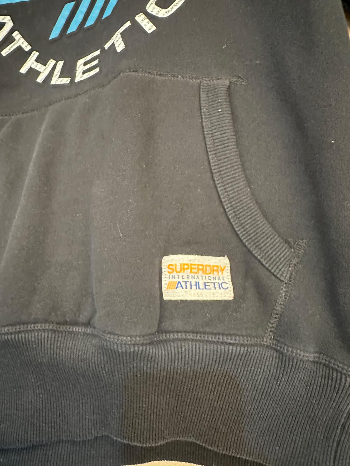 M) 수퍼드라이 블랙 기모 후드티 상품이미지6