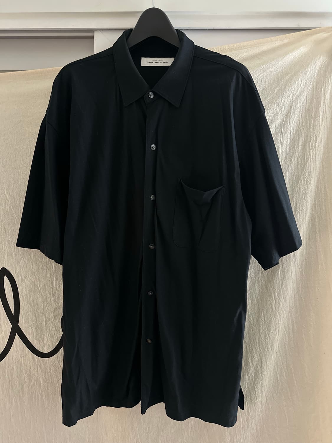 유나이티드 애로우 그린라벨 릴렉싱 블랙 반팔 셔츠 XL 상품이미지1