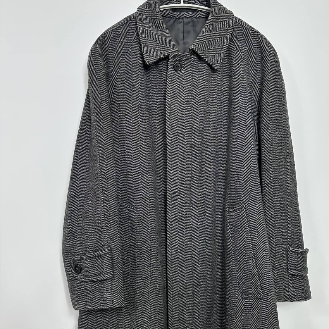 뉴요커 레전드 재팬 헤링본 발마칸 울 롱코트 상품이미지3