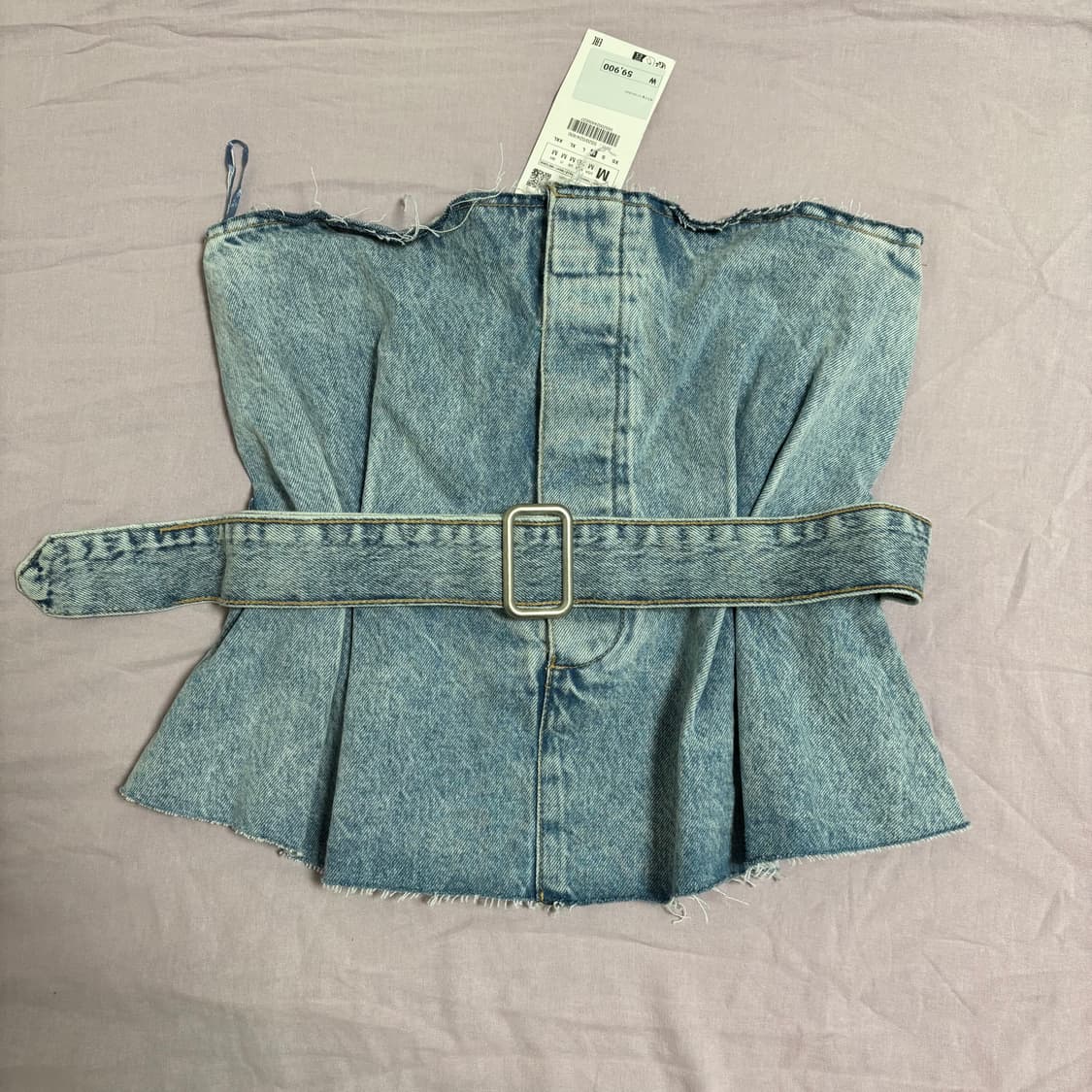 자라 데님 오프숄더 크롭탑 M 새상품 상품이미지3