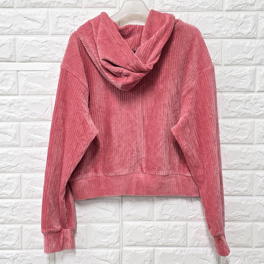 택포// 후아유 코듀로이 핑크 후드집업 M 상품이미지4