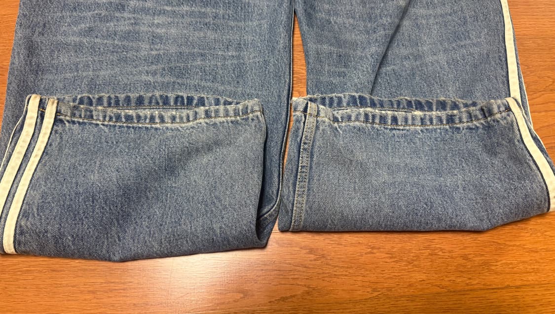 [M]발렌시아가x아디다스 라지배기 트라우저 데님 연청 상품이미지3