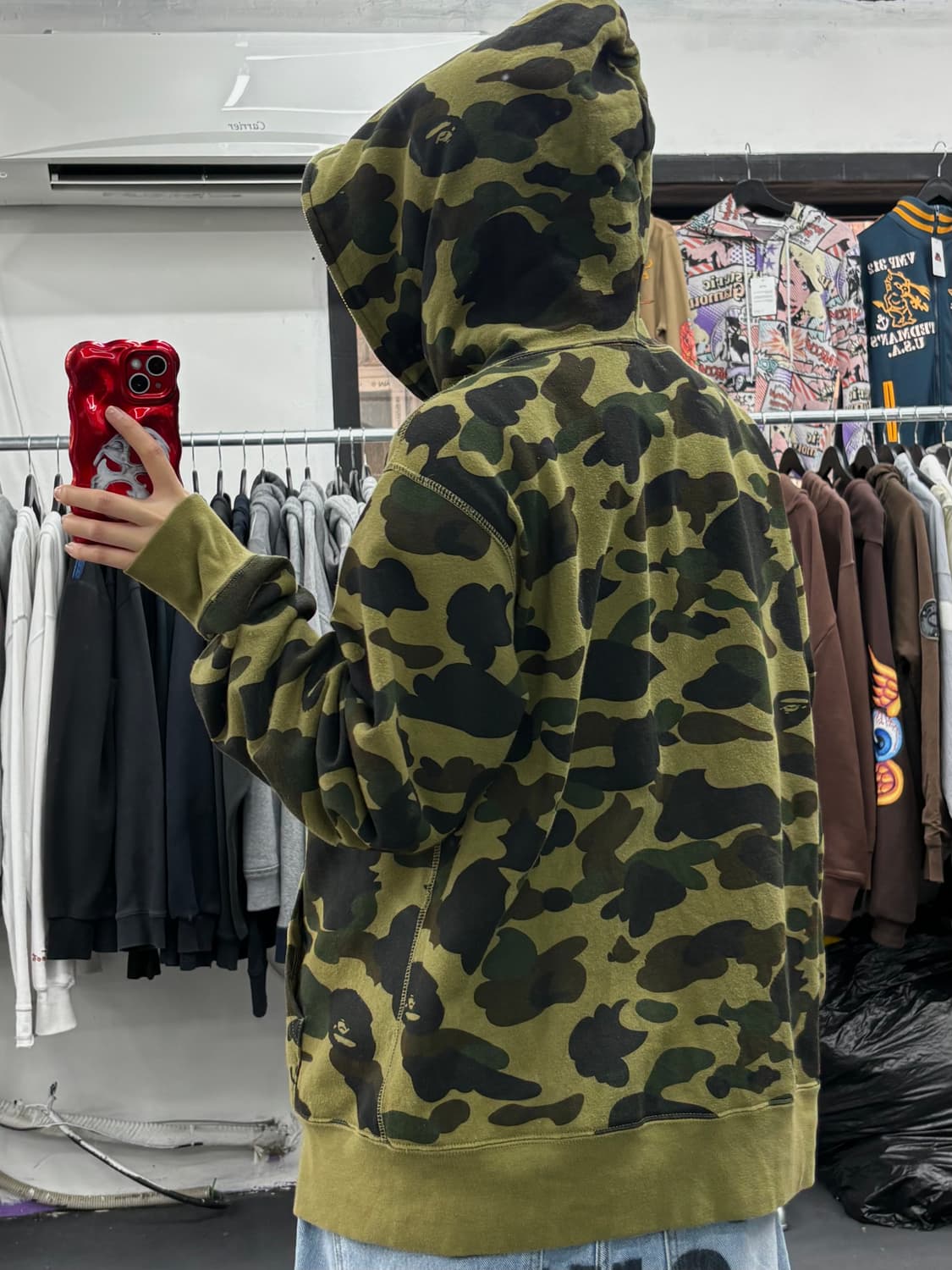 베이프 녹계 컬리지 후드집업 상품이미지5