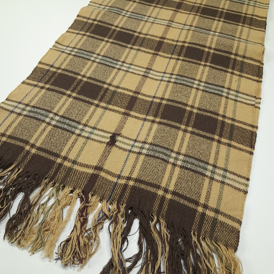 MX622 폴로 80s 프랑스판 코튼 타탄체크 브라운 머플러 목도리 상품이미지6