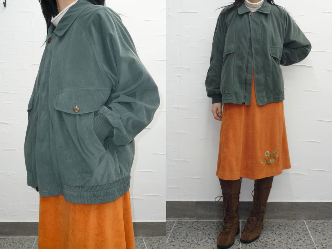 muted teal suede jacket 상품이미지1