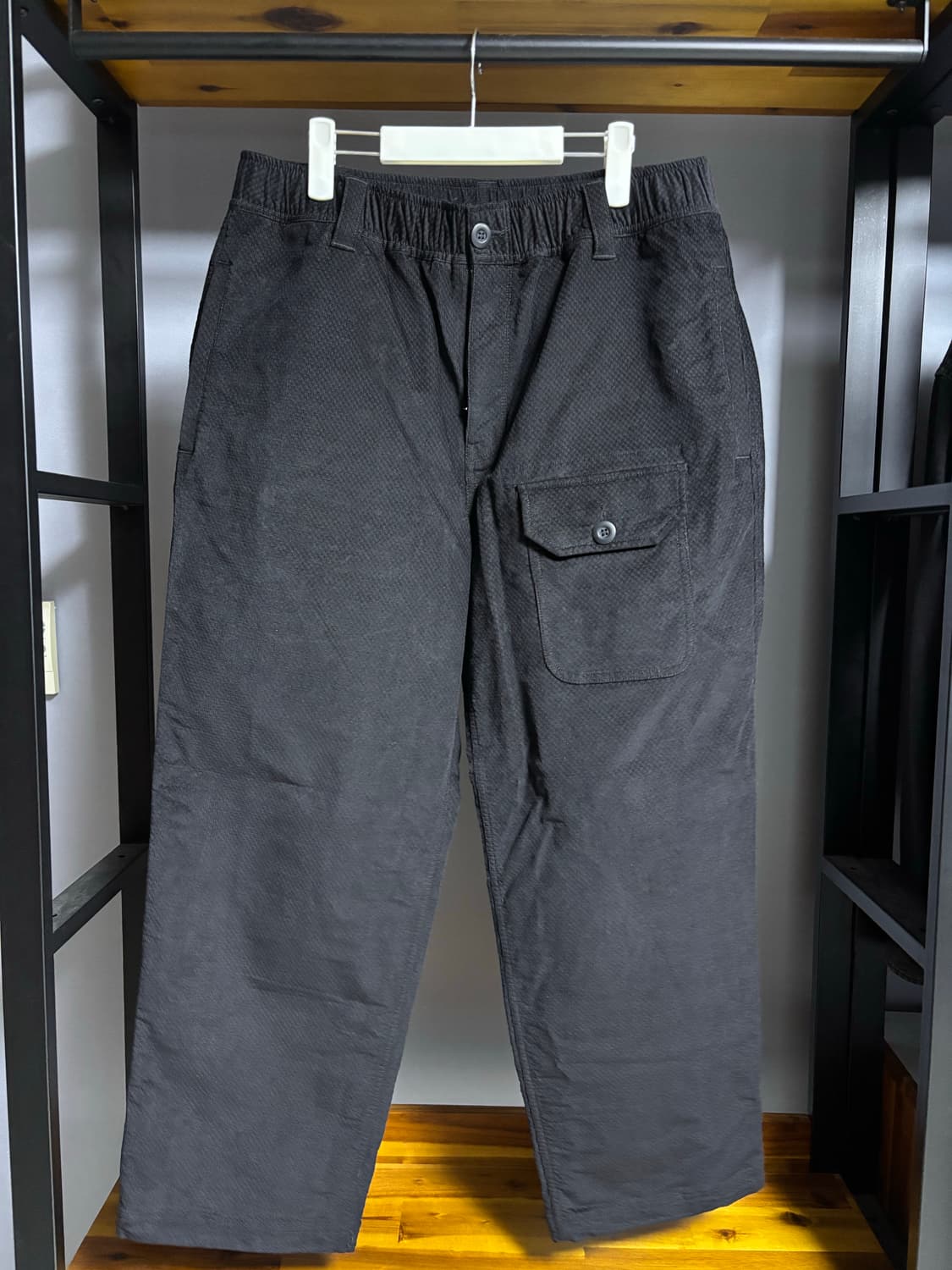 후톤 자가드 루거 팬츠 블랙 코듀로이 상품이미지5