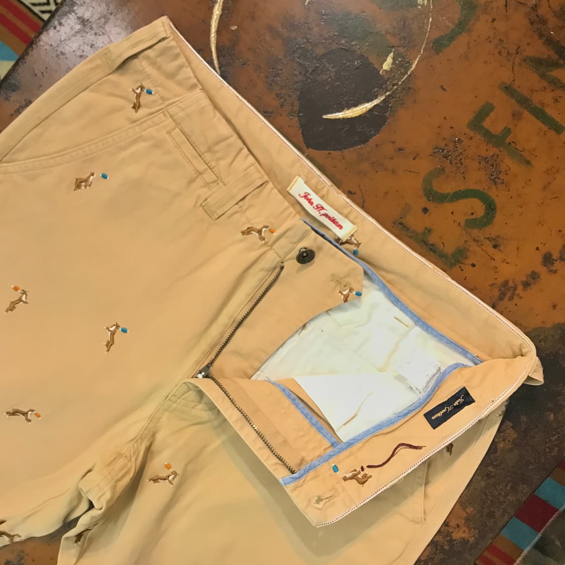 폴햄 도그 패턴 베이지 치노 팬츠 면바지 허리 33 사이즈 상품이미지4