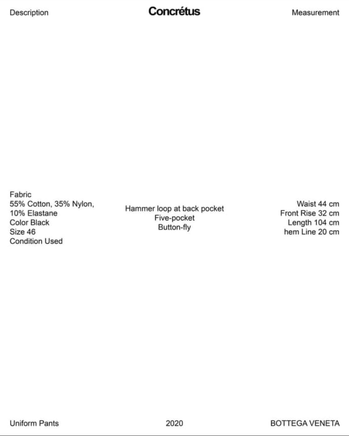 보테가 베네타 유니폼 몰스킨 팬츠 상품이미지9