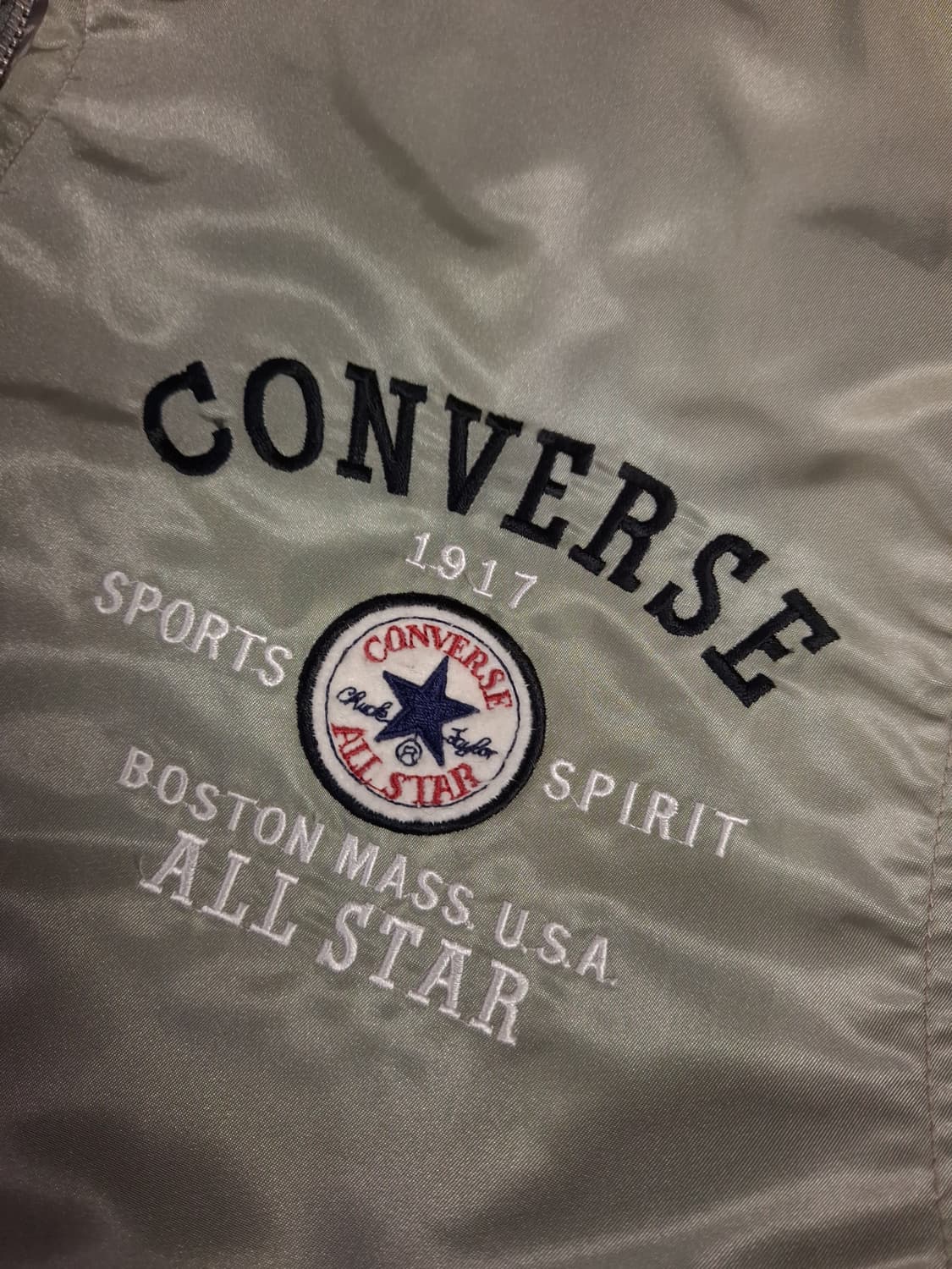 오리지날 80's 일본판 컨버스 빅로고 실버그래이 바시티자켓 상품이미지4