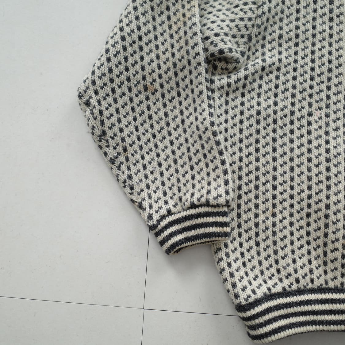 80s L.L.Bean 노르웨이 빈티지 울 레이온 버드아이 스웨터 니트 상품이미지6