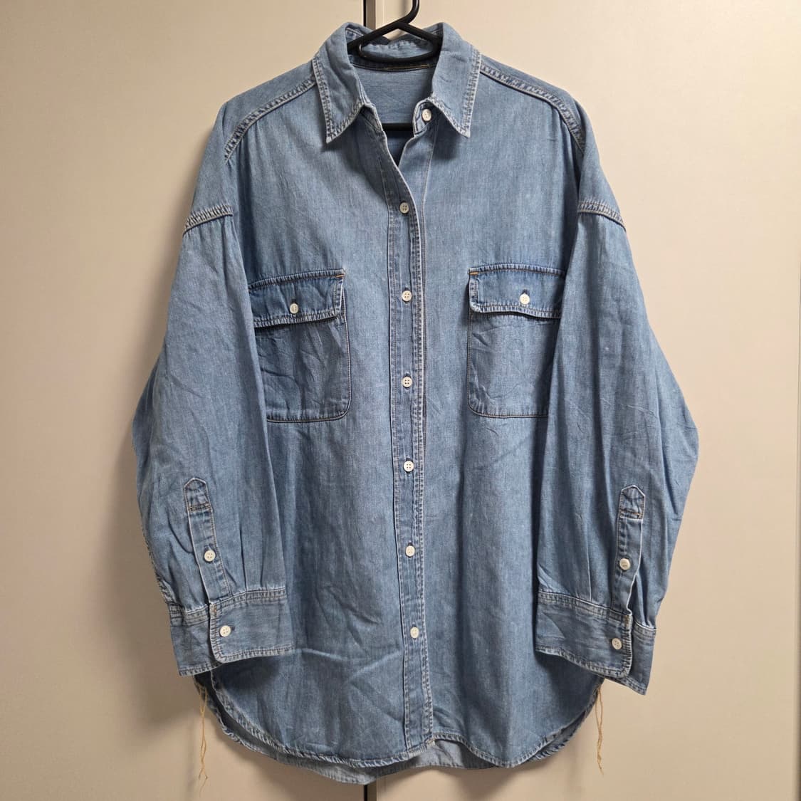 일본제 빈티지 워크 데님셔츠 XL(105) 상품이미지1