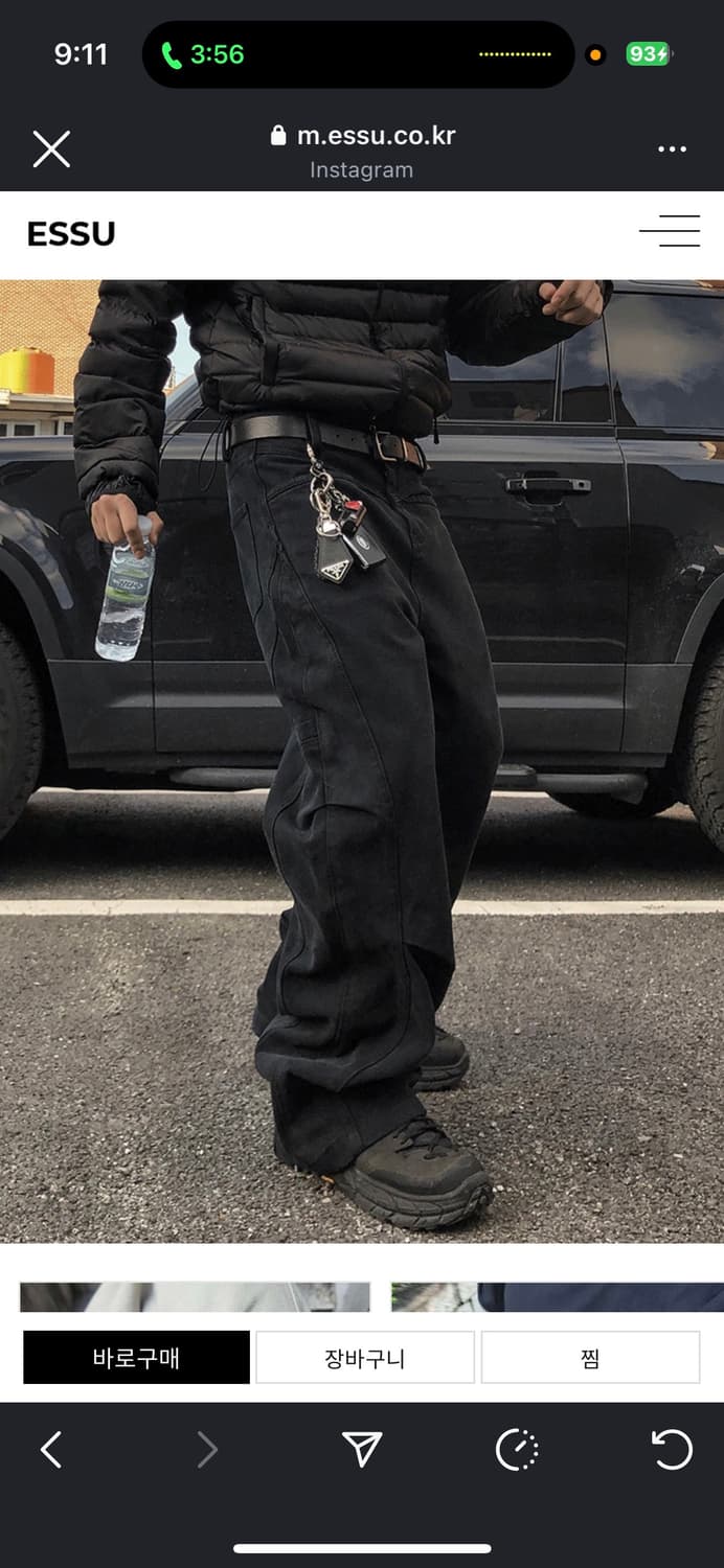 이쓔 닷지 블랙 팬츠  상품이미지1